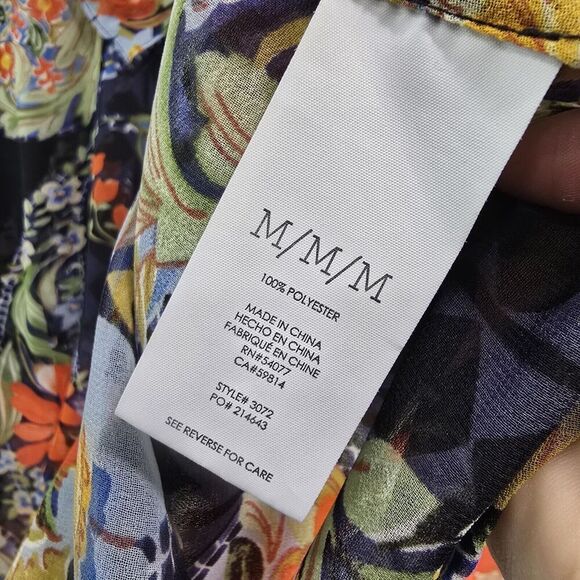 CAbi Shirt Womens Medium Blouse Amour Button Up Peter Pan Collar Floral 3072 - Picture 8 of 11